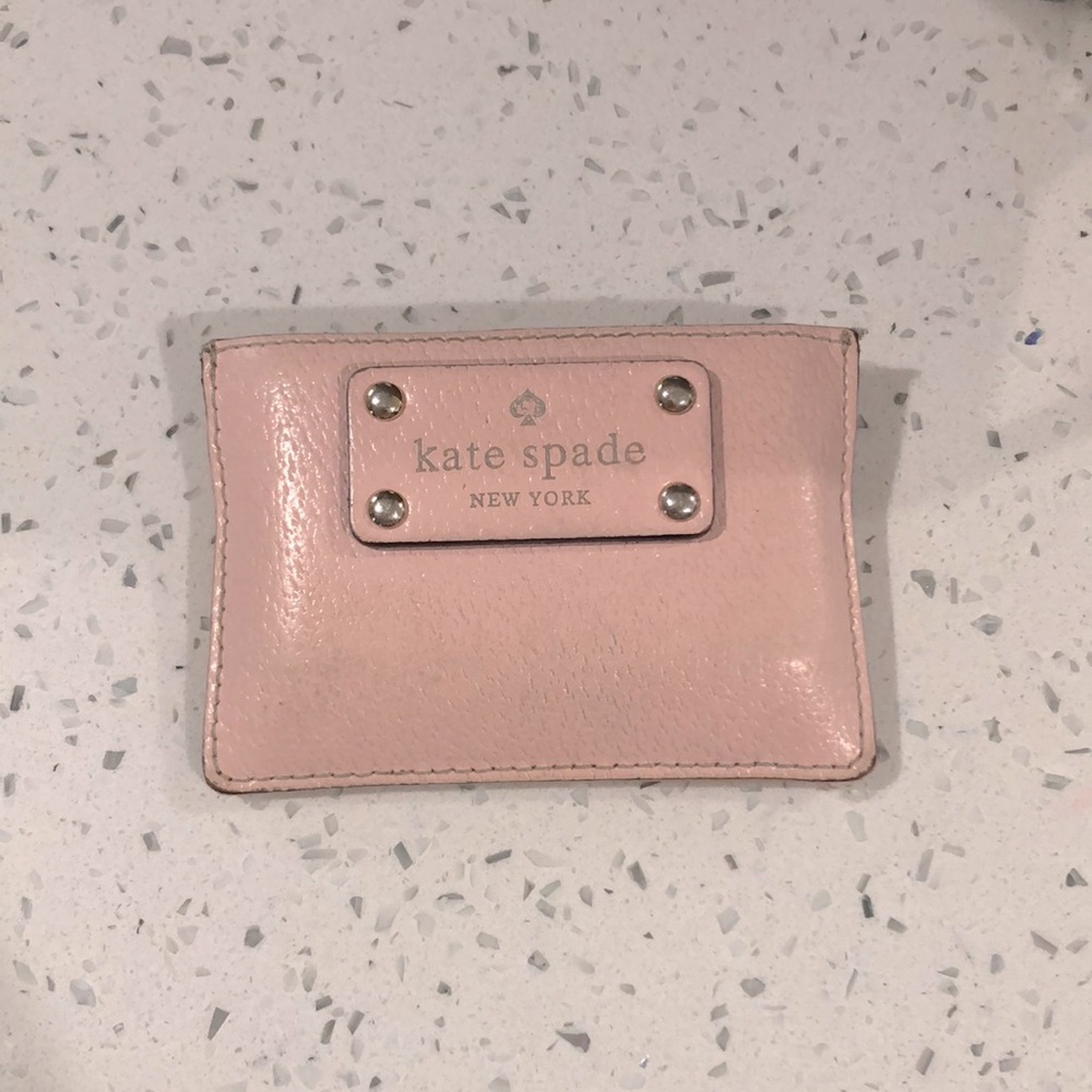 Blush pink kate spade card wallet